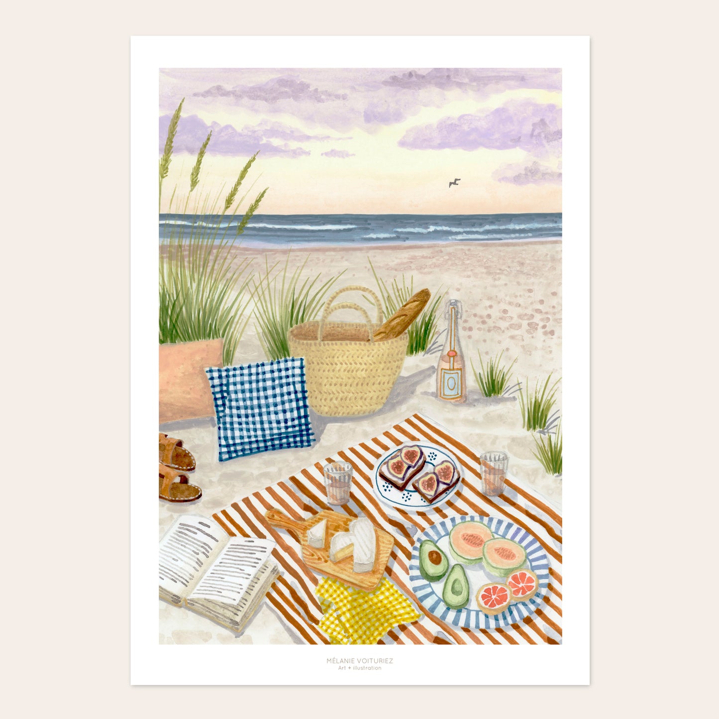 Affiche Pique-nique plage