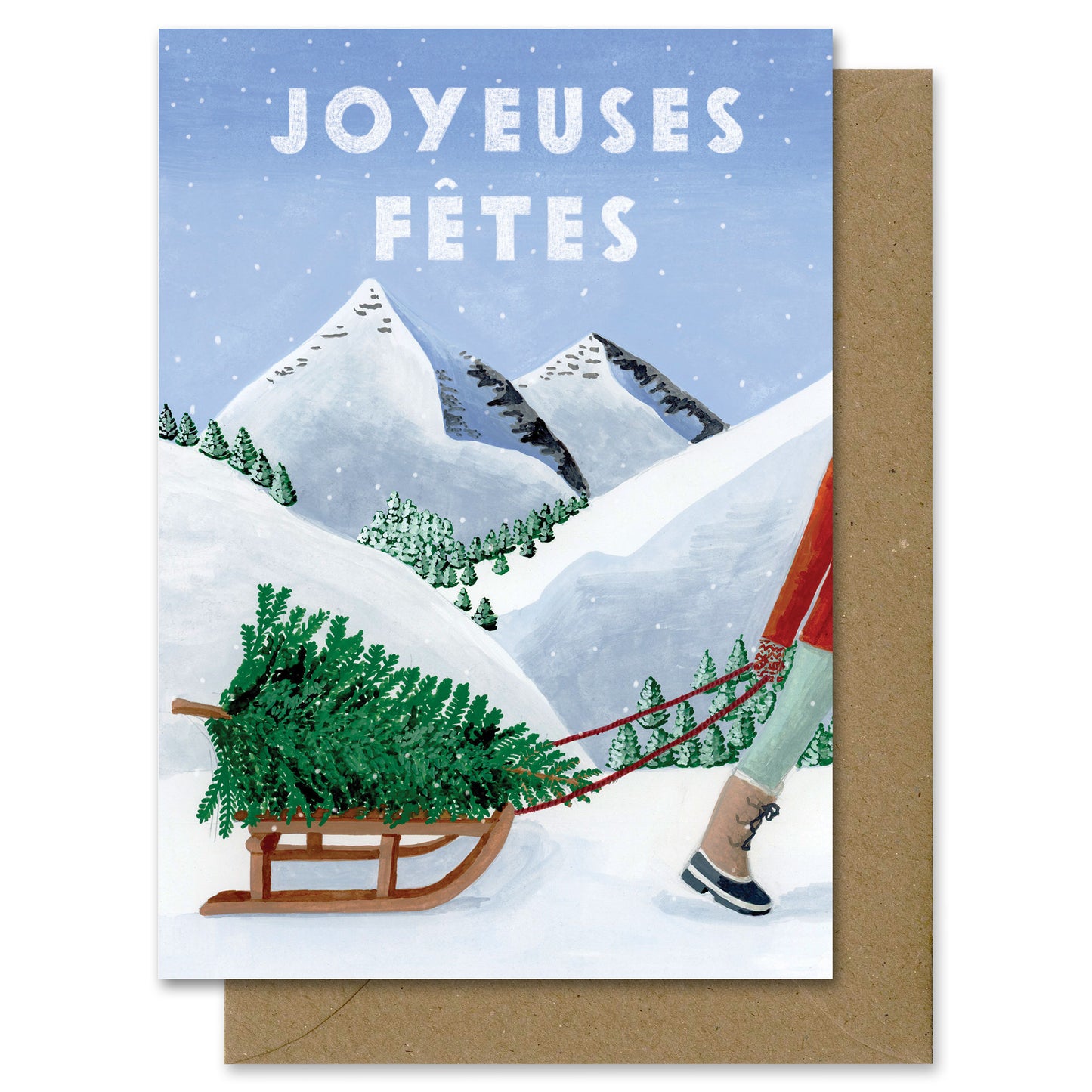 Carte Joyeuses Fêtes Luge