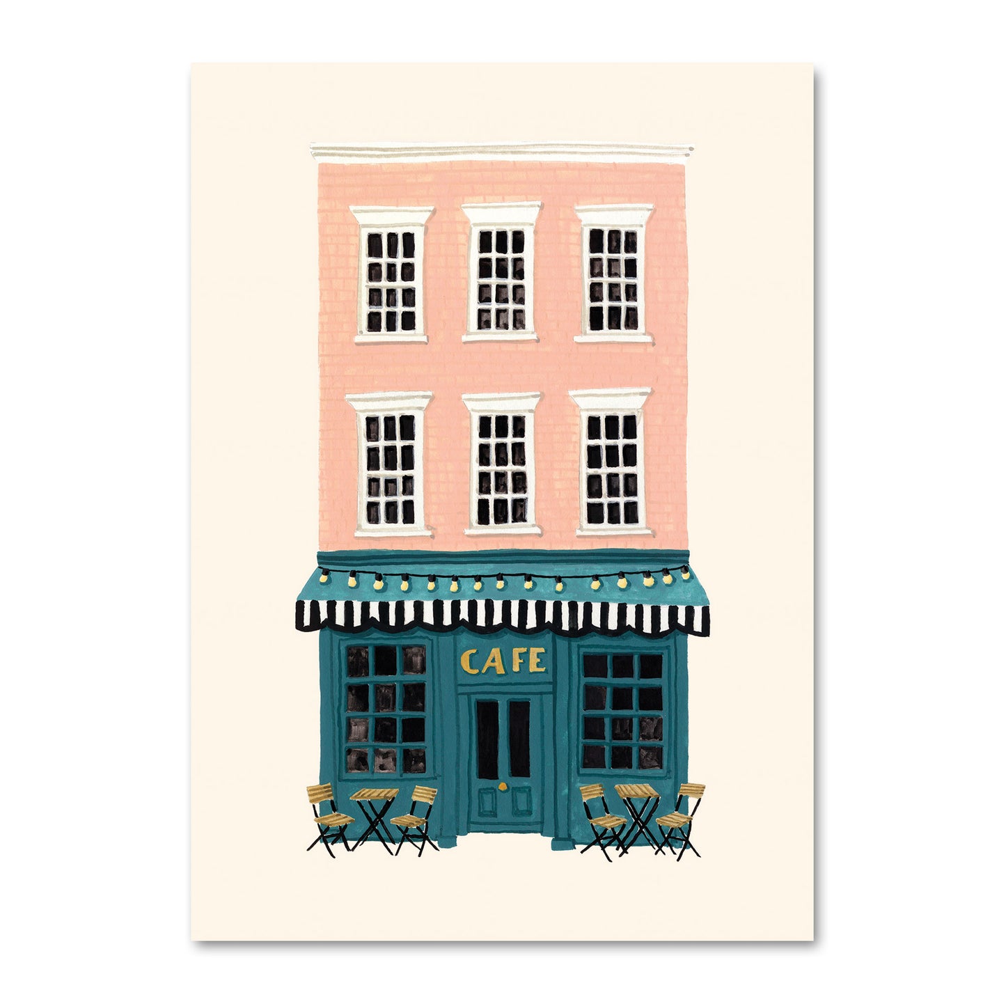 Carte postale Café bleu
