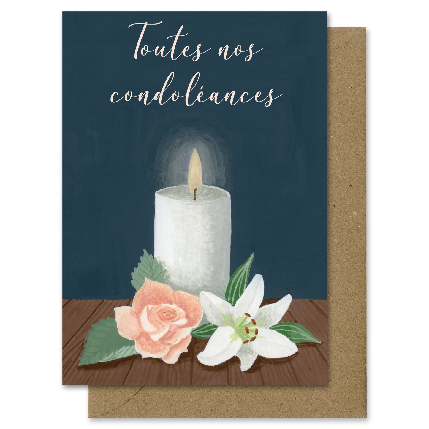 Carte de condoléances Bougie
