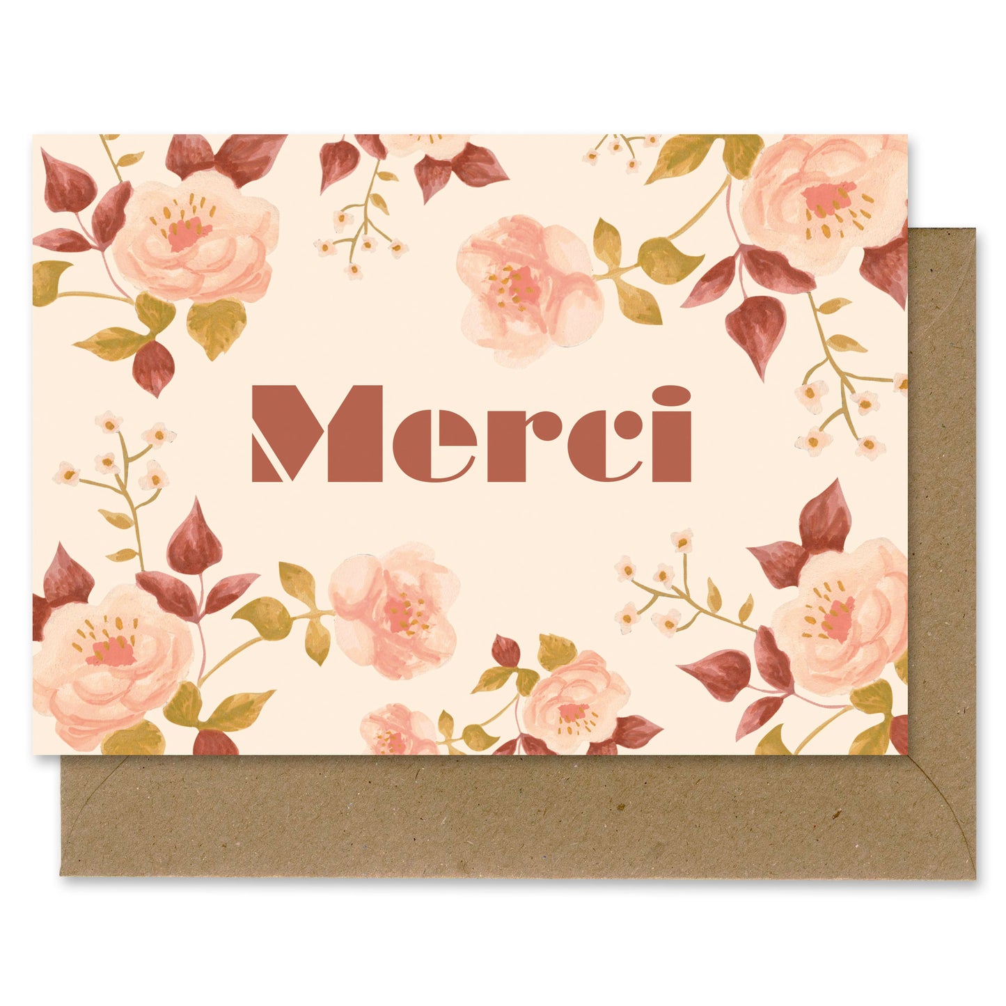 Carte Merci Roses - rose nude