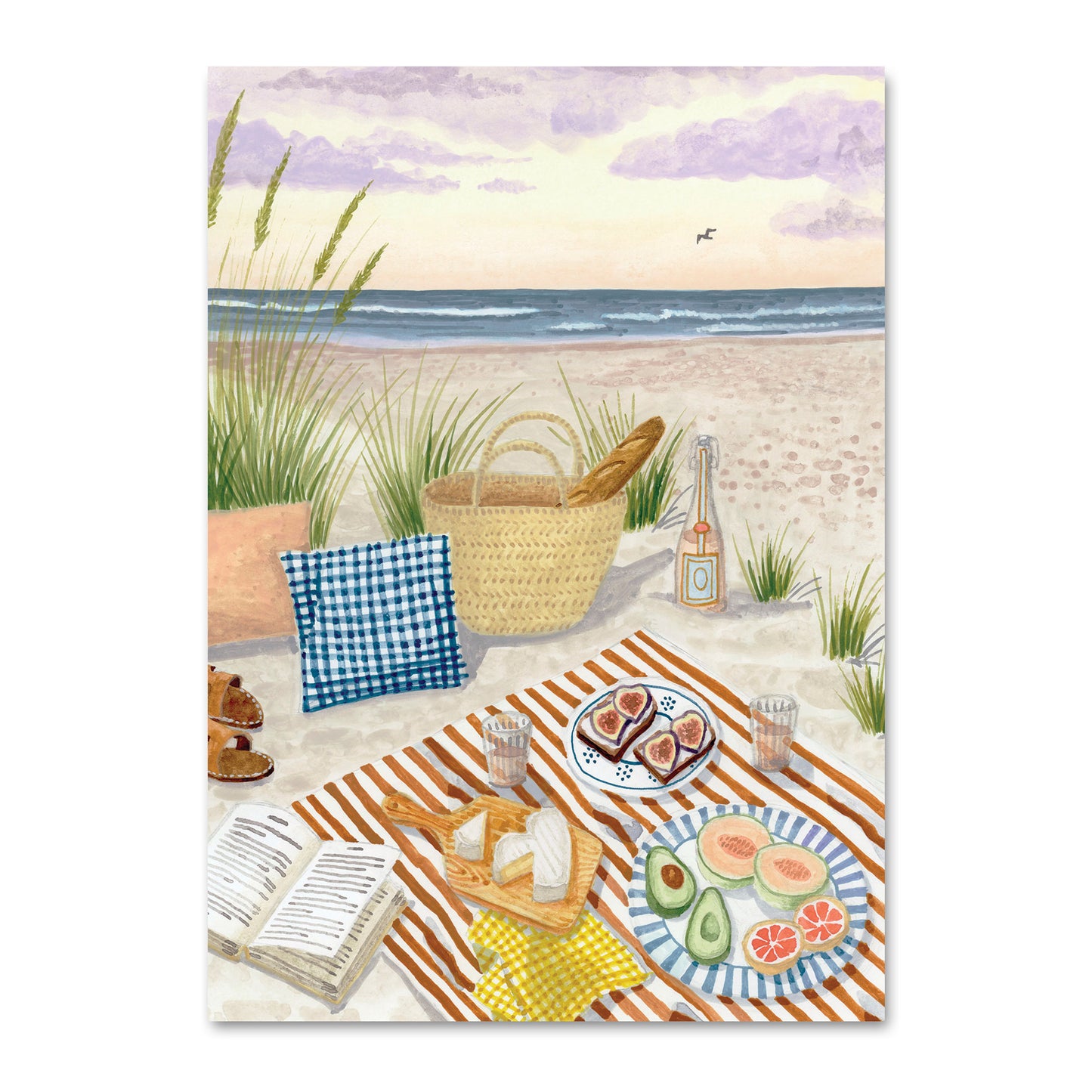 Carte postale Pique-nique plage