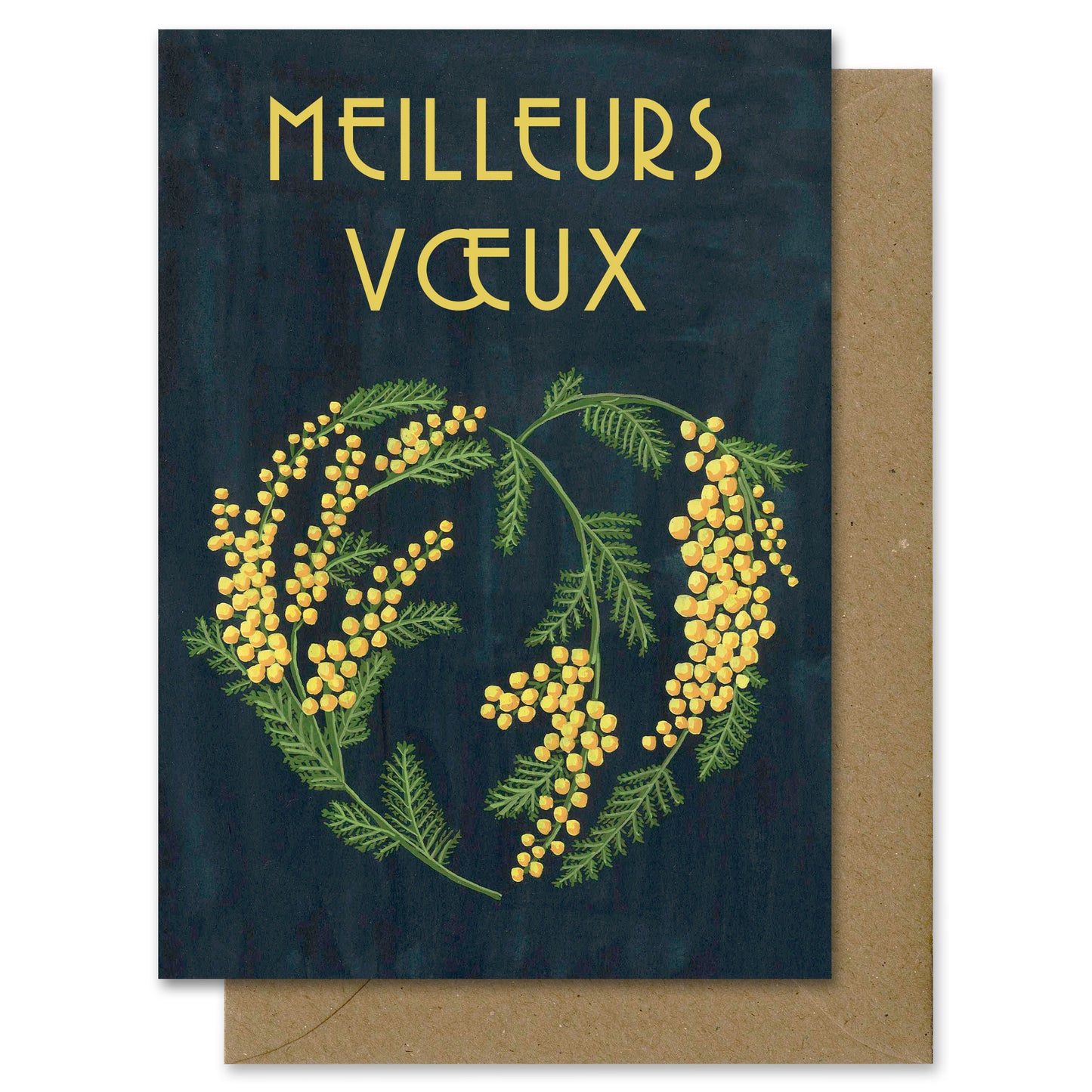 Carte Meilleurs Vœux Mimosa