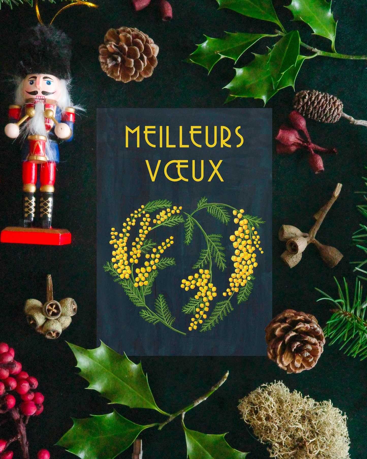 Carte Meilleurs Vœux Mimosa