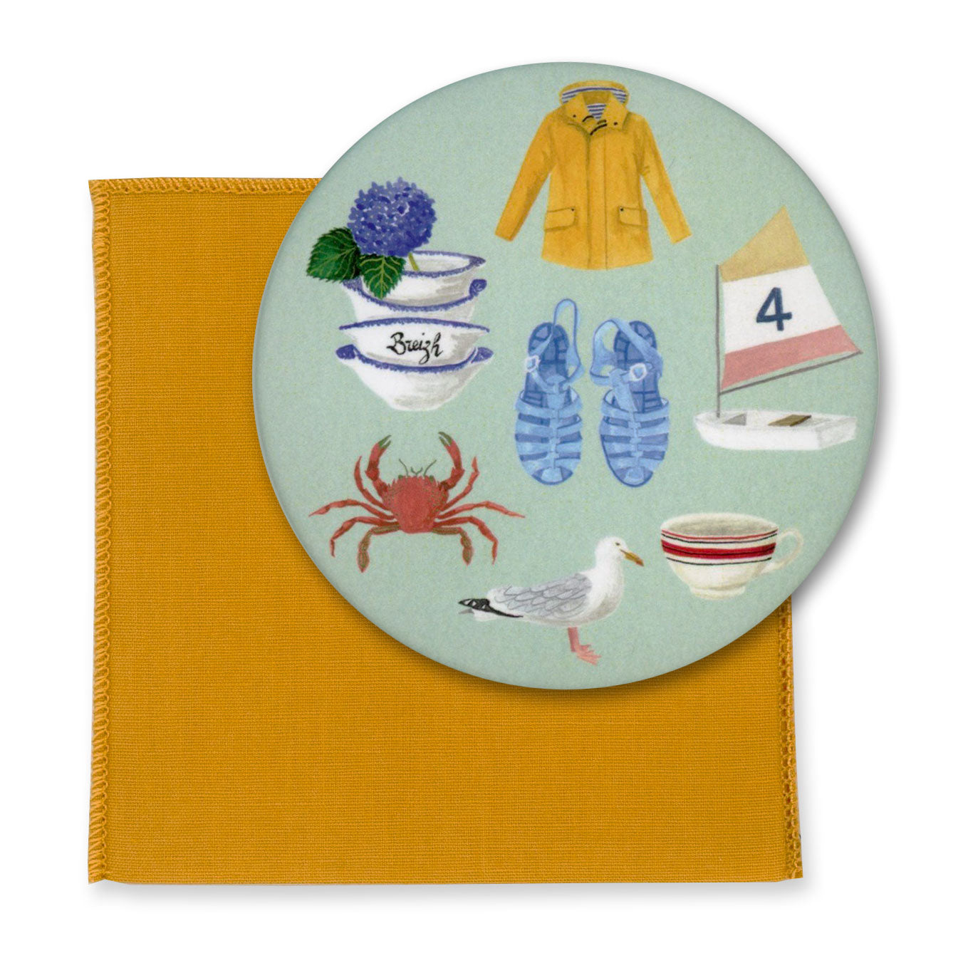 Summer Breton bag mirror
