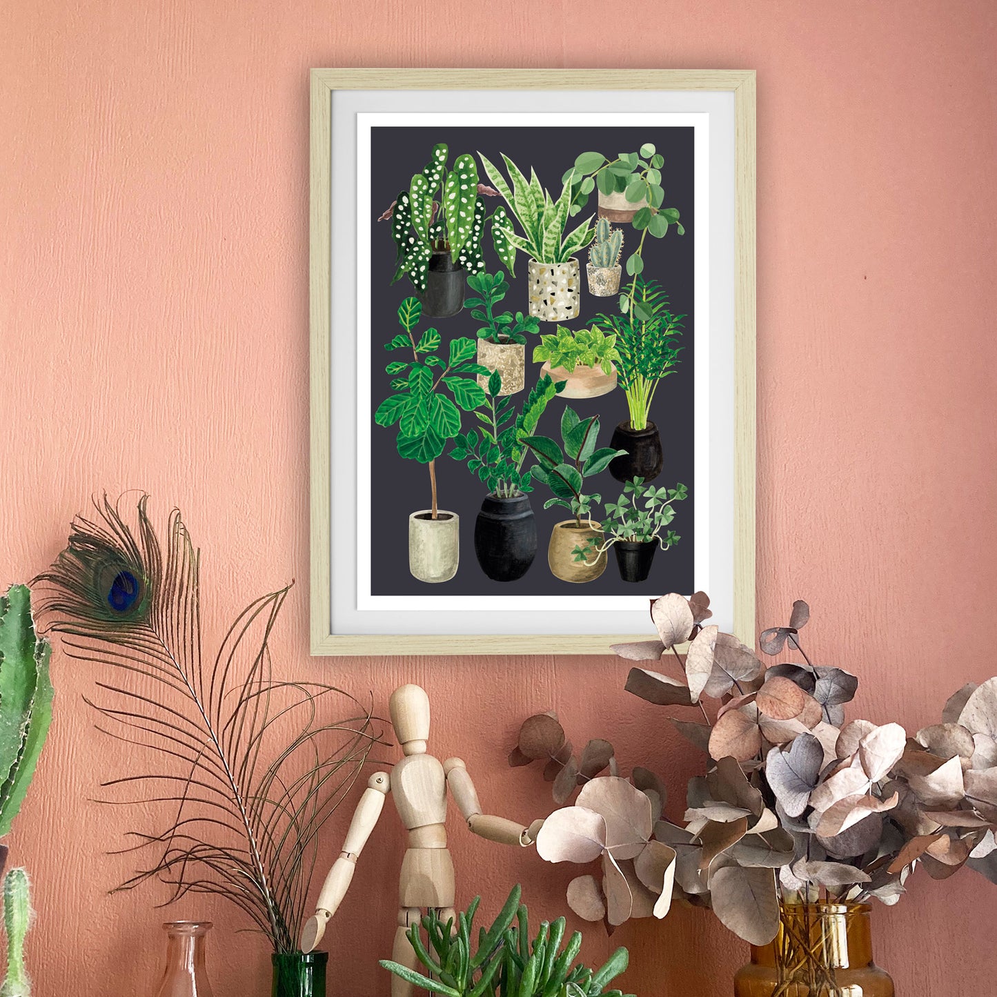 Poster Love of plants - slate