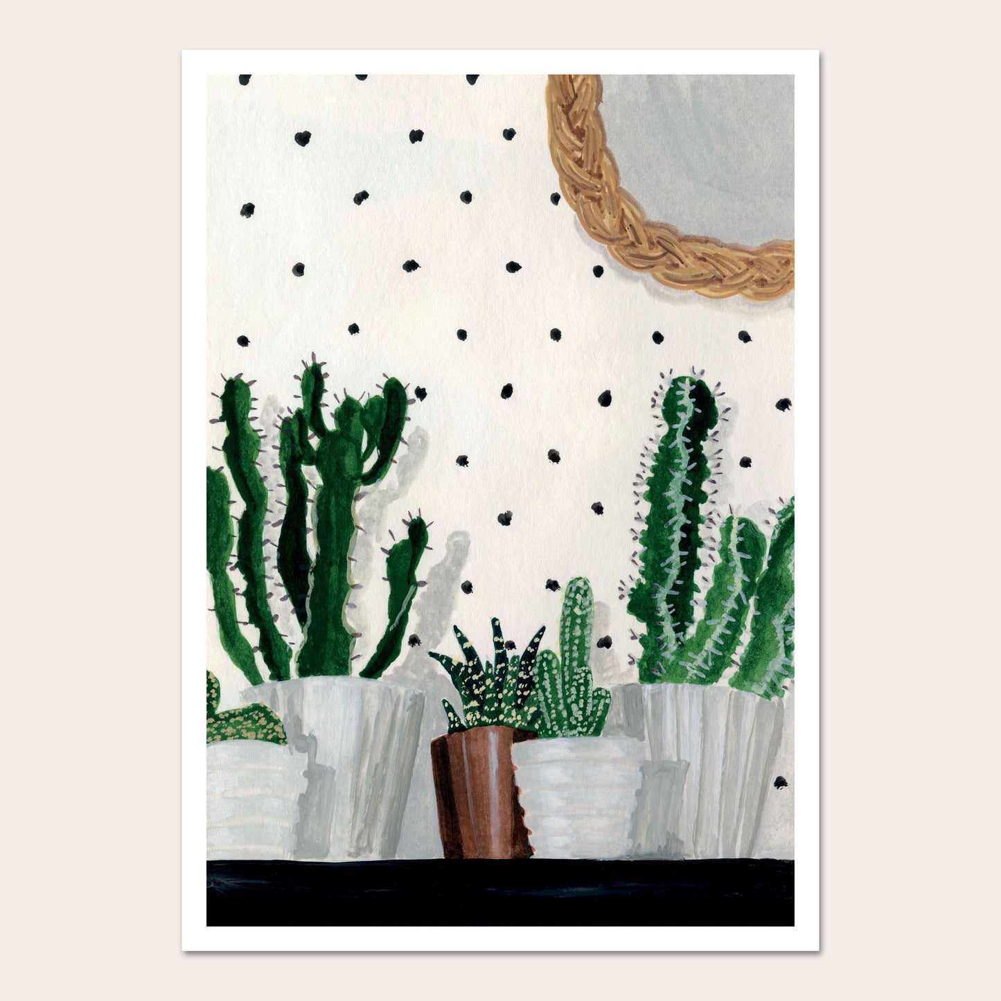 Cactus and polka dot poster