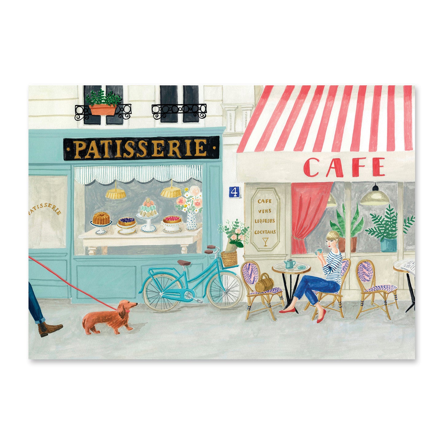 French cafe postcard