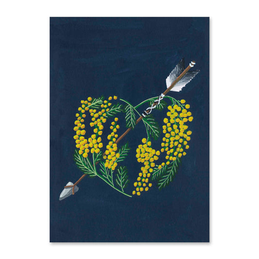 Carte postale Cœur mimosa