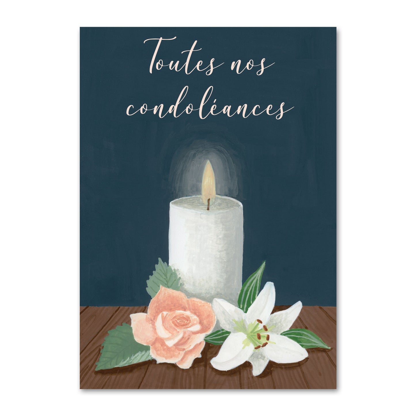 Candle condolence card