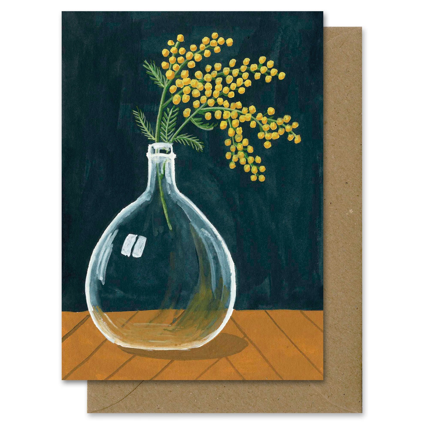 Carte postale Dame-Jeanne et mimosa