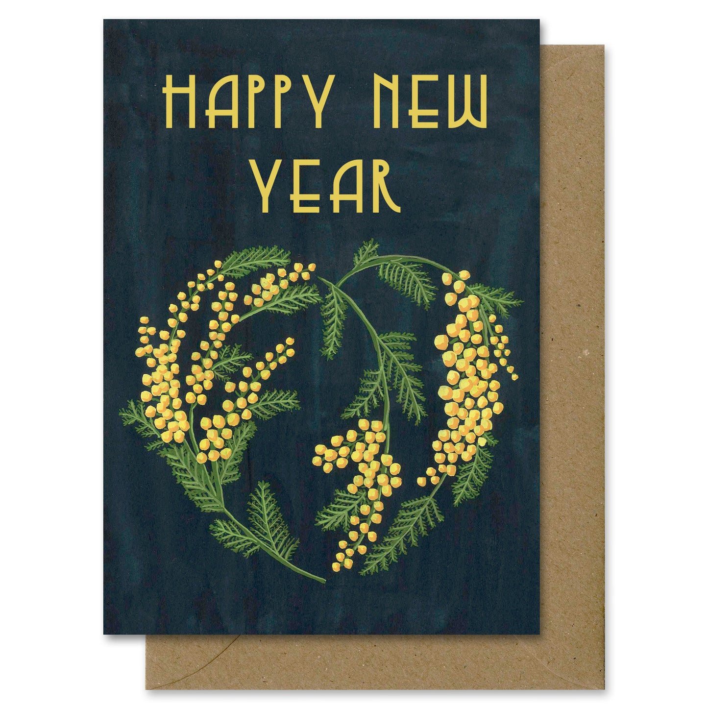 Carte Happy New Year Mimosa