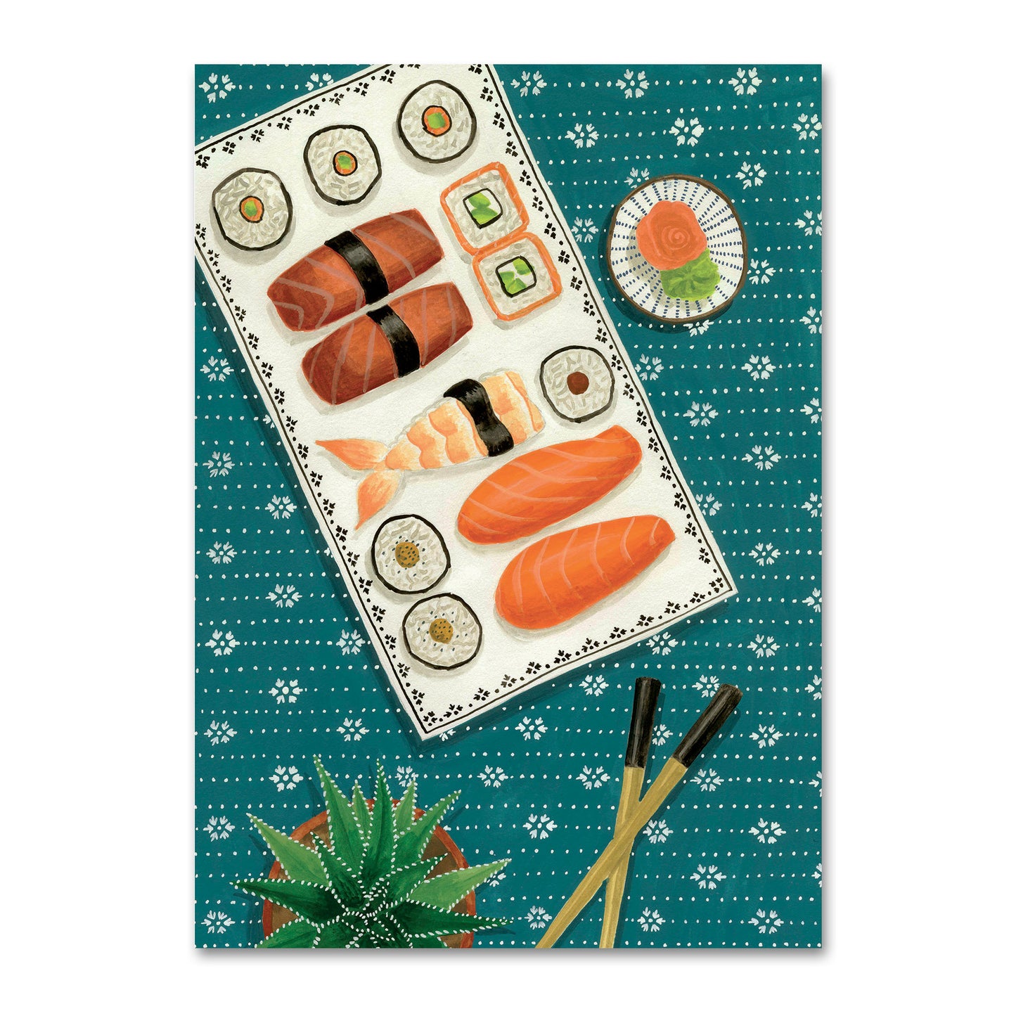 Sushi postcard