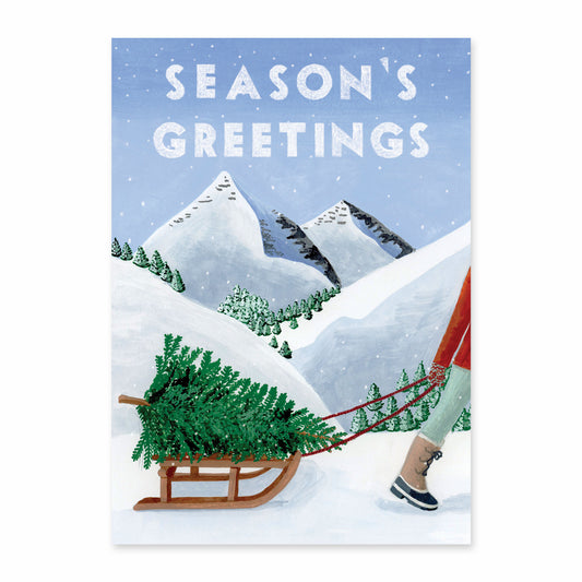 Carte Season's greetings Luge